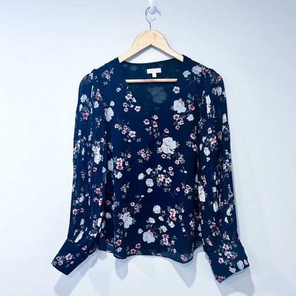 Laura Tops - LAURA Navy floral  blouse